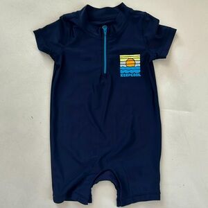 BABY GAP Boys Blue Zip Front Rash Guard Swim Suit 12-18 Mo.
